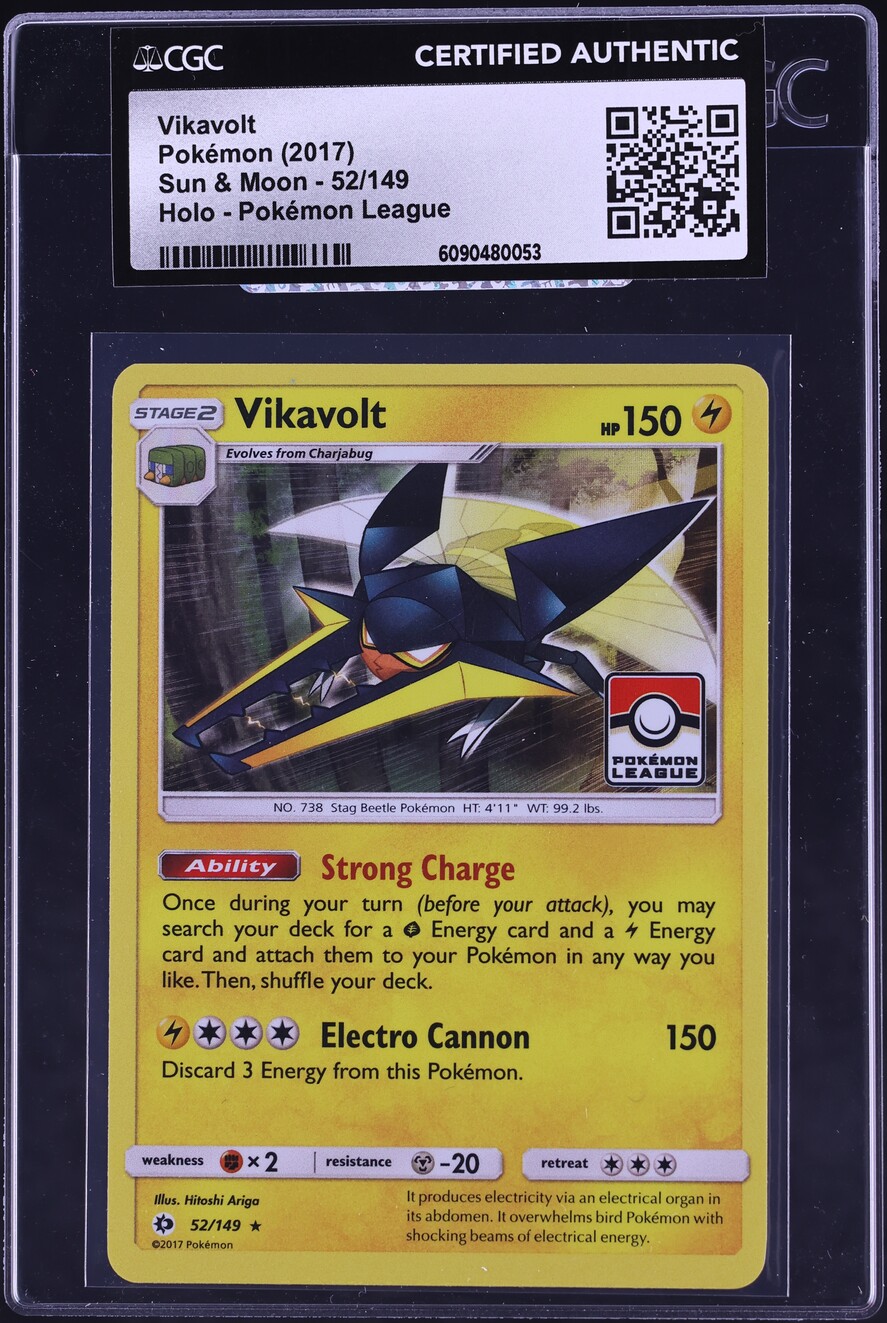 2017 Pokemon Sun & Moon League Holo Vikavolt #52 CGC AUTH