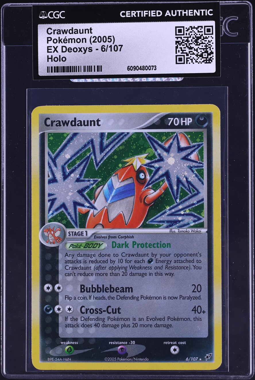 2005 Pokemon EX Deoxys Holo Crawdaunt #6 CGC AUTH