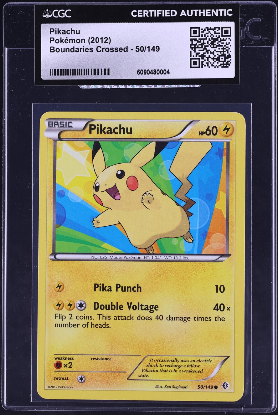 2012 Pokemon Black & White Boundaries Crossed Pikachu #50 CGC AUTH