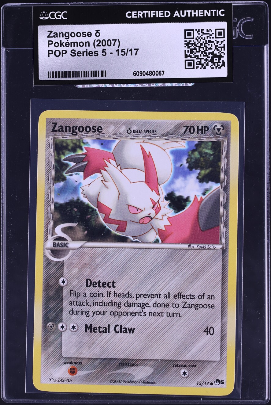 2007 Pokemon Pop Series 5 Zangoose #15 CGC AUTH
