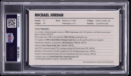 1985 Nike Promo Michael Jordan ROOKIE PSA 6.5 EXMT+