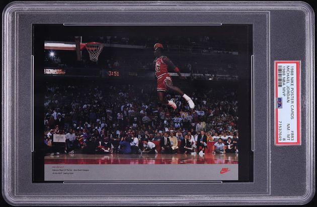 1988 Nike Poster Cards NBA MVP Michael Jordan #883 PSA 8 NM-MT