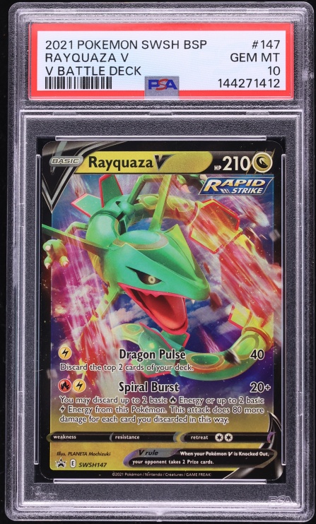 2021 Pokemon Sword & Shield Promo V Battle Deck Rayquaza V #147 PSA 10 GEM MINT