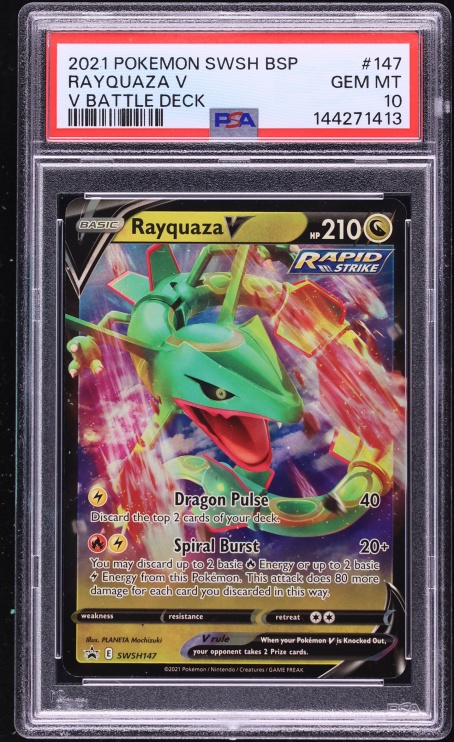 2021 Pokemon Sword & Shield Promo V Battle Deck Rayquaza V #147 PSA 10 GEM MINT