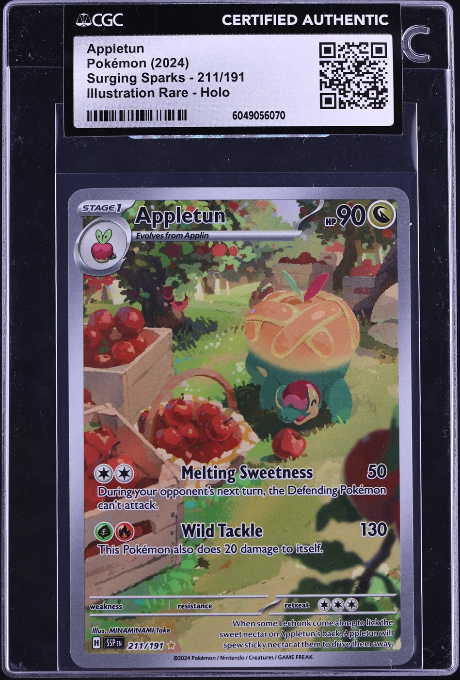 2024 Pokemon Scarlet & Violet Surging Sparks IR Appletun #211 CGC AUTH