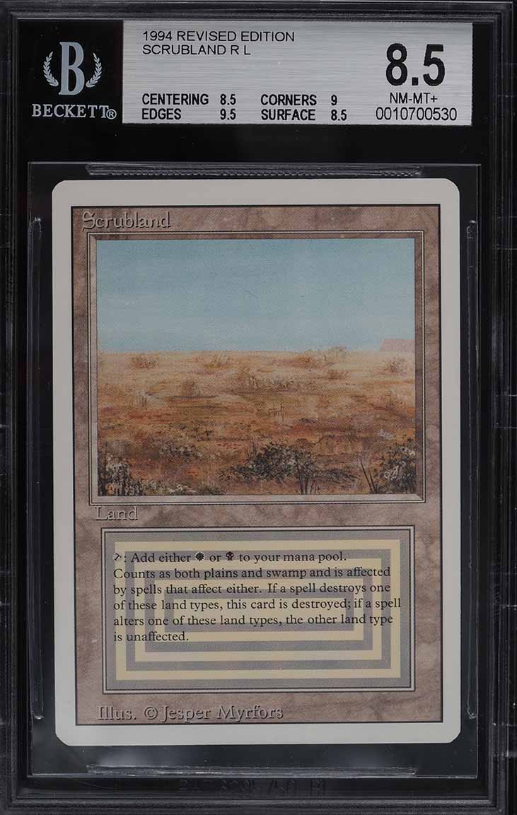 1994 Magic The Gathering MTG Revised Edition Dual Land Bayou BGS