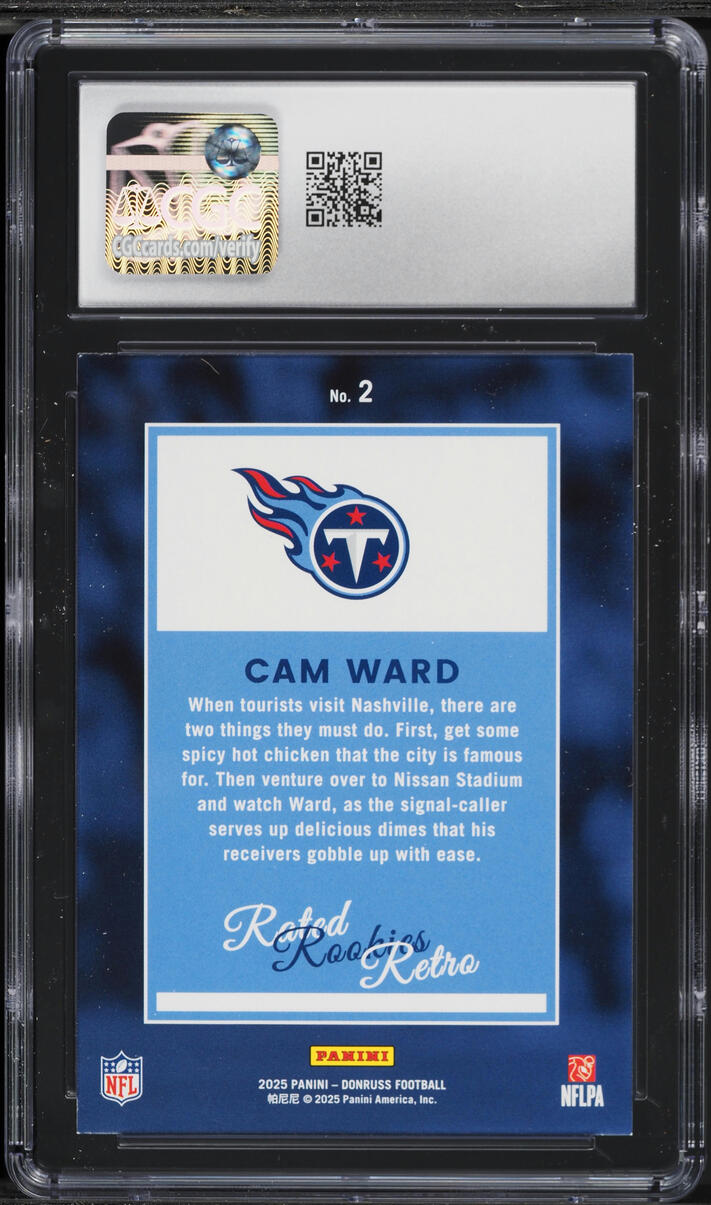 2025 Donruss Rated Retro Cam Ward ROOKIE #2 CGC 9 MINT