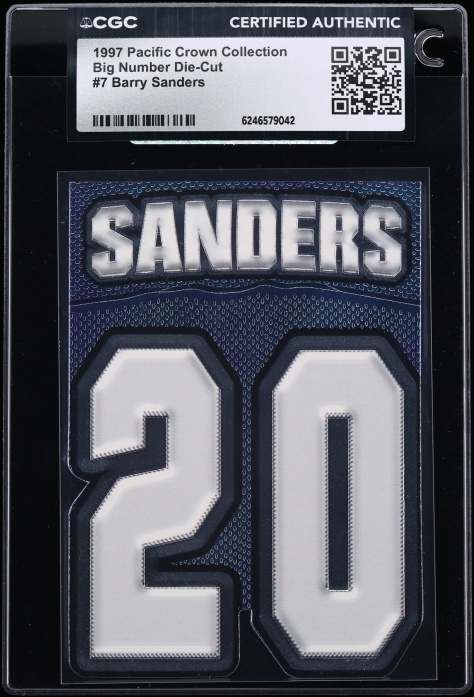 1997 Pacific Crown Collection Big Number Die-Cut Barry Sanders #7 CGC AUTH