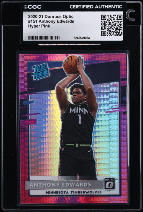 2020 Donruss Optic Hyper Pink Anthony Edwards ROOKIE #151 CGC AUTH