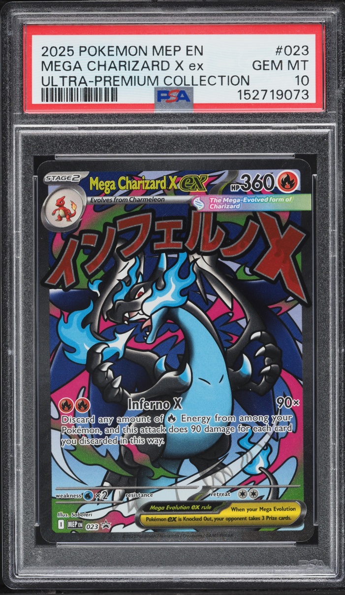 2025 Pokemon Mega Evolution Promo Ultra Premium Full Art Mega Charizard X ex #23 PSA 10 GEM