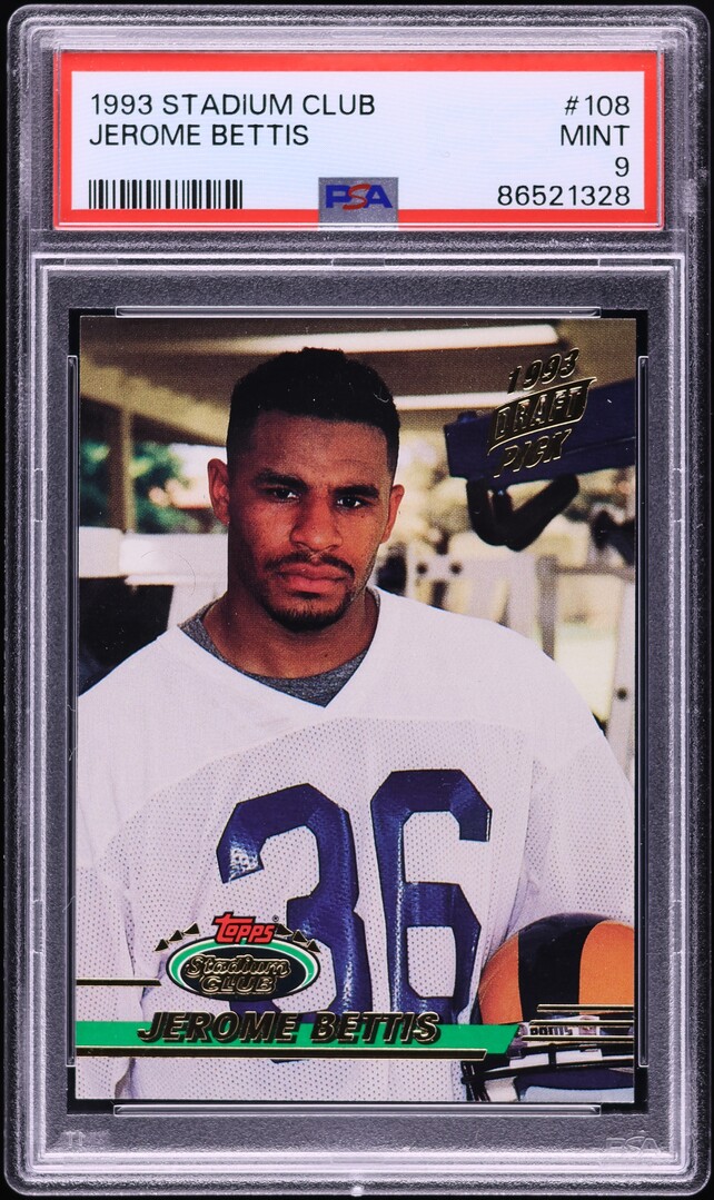 1993 Stadium Club Jerome Bettis ROOKIE #108 PSA 9 MINT
