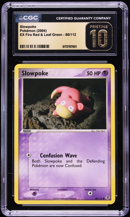 2004 Pokemon EX Fire Red & Leaf Green Slowpoke #80 CGC 10 PRISTINE