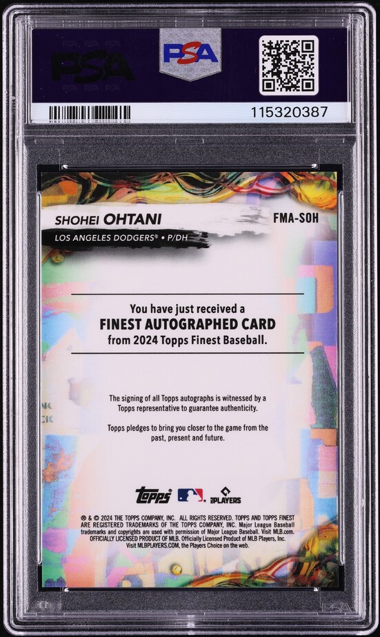 2024 Finest Mystery Redemption Orange Shohei Ohtani AUTO /25 PSA 10 GEM MINT