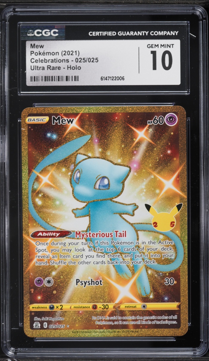 2021 Pokemon Sword & Shield Celebrations Gold Rare Mew #25 CGC 10 GEM MINT