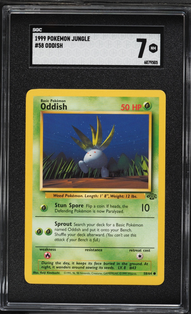 1999 Pokemon Jungle Oddish #58 SGC 7 NRMT