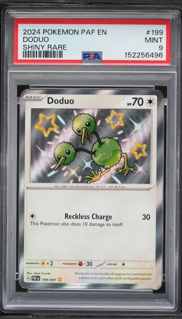 2024 Pokemon Scarlet & Violet Paldean Fates Shiny Rare Doduo #199 PSA 9 MINT