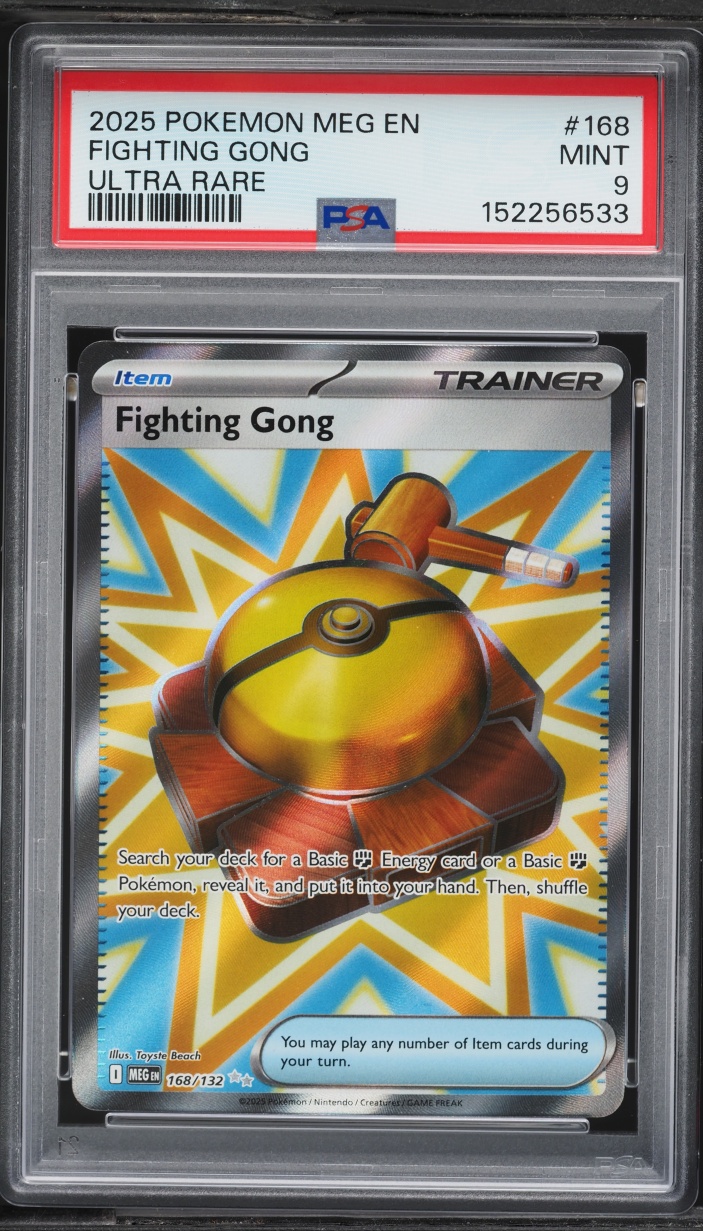 2025 Pokemon Mega Evolution Full Art Fighting Gong #168 PSA 9 MINT