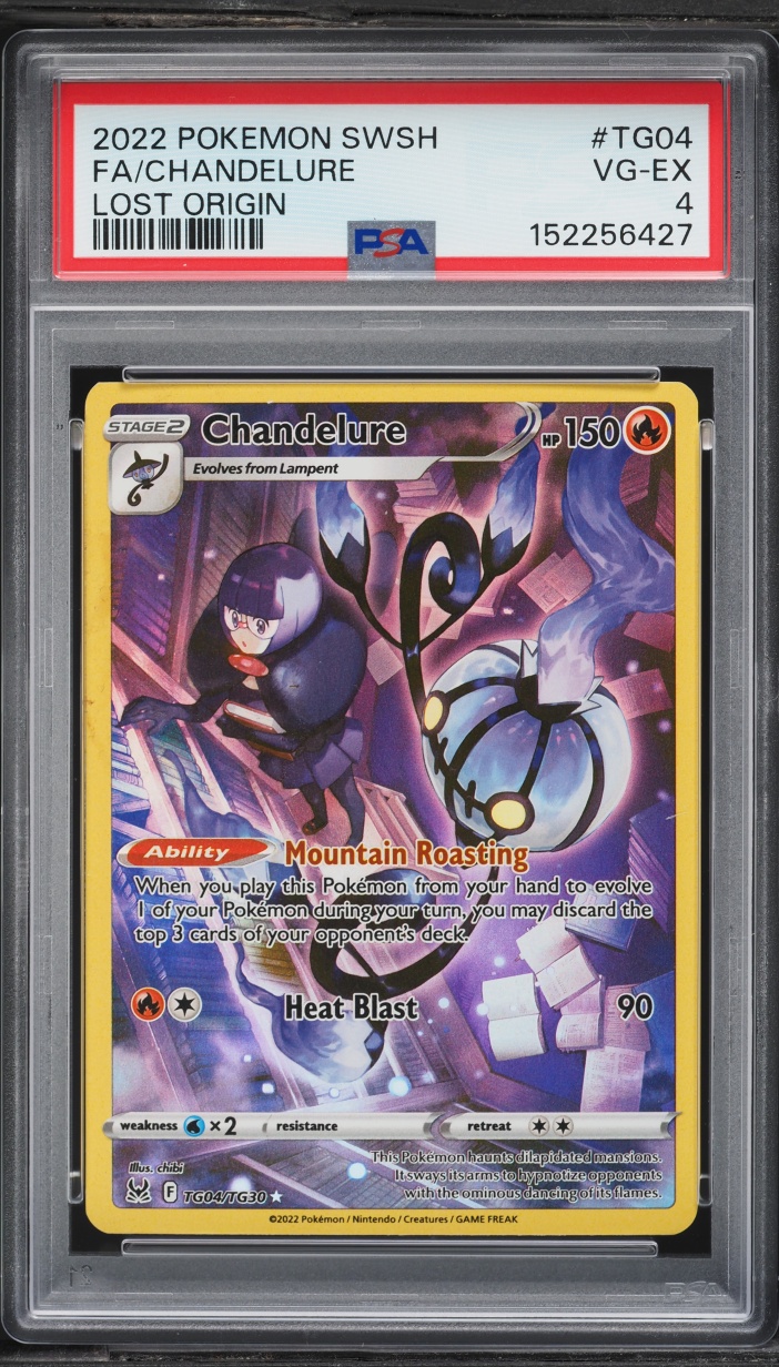 2022 Pokemon Sword & Shield Lost Origin CHR Chandelure #TG04 PSA 4 VGEX