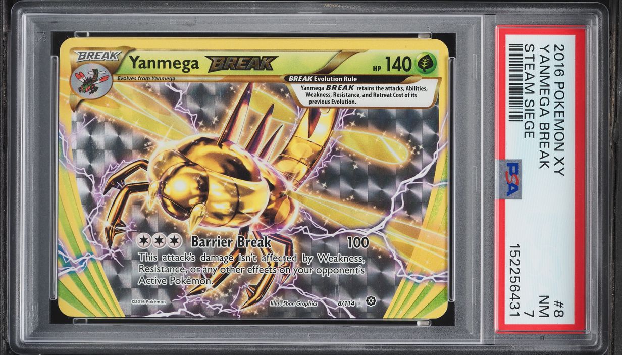 2016 Pokemon XY Steam Siege Yanmega BREAK #8 PSA 7 NRMT