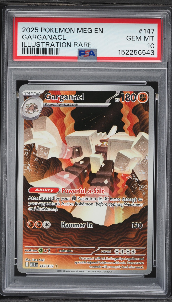 2025 Pokemon Mega Evolution IR Garganacl #147 PSA 10 GEM MINT