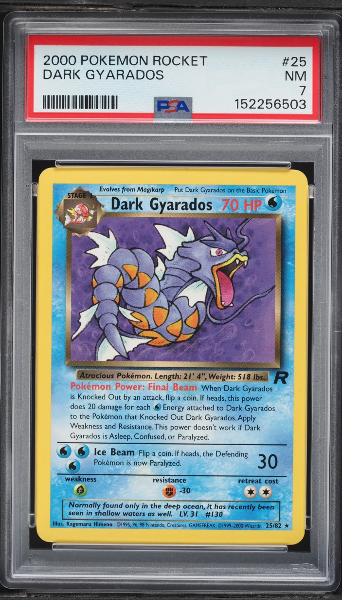 2000 Pokemon Team Rocket Dark Gyarados #25 PSA 7 NRMT