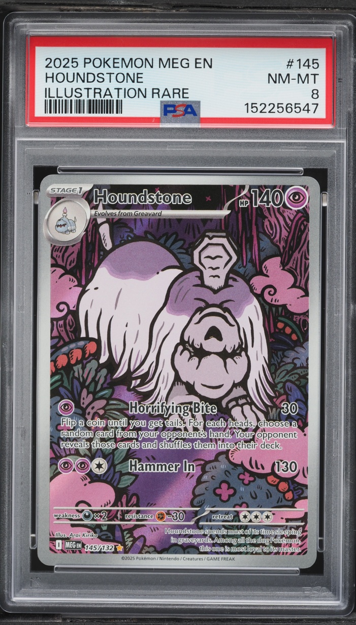 2025 Pokemon Mega Evolution IR Houndstone #145 PSA 8 NM-MT