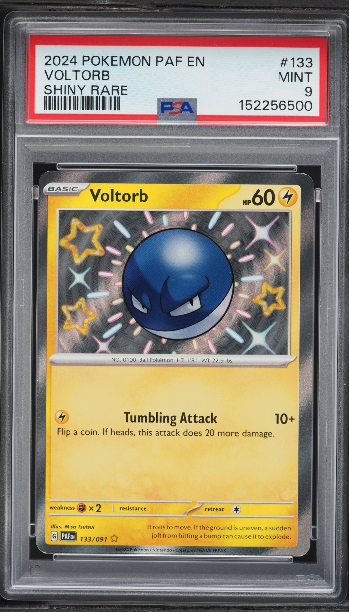 2024 Pokemon Scarlet & Violet Paldean Fates Shiny Rare Voltorb #133 PSA 9 MINT