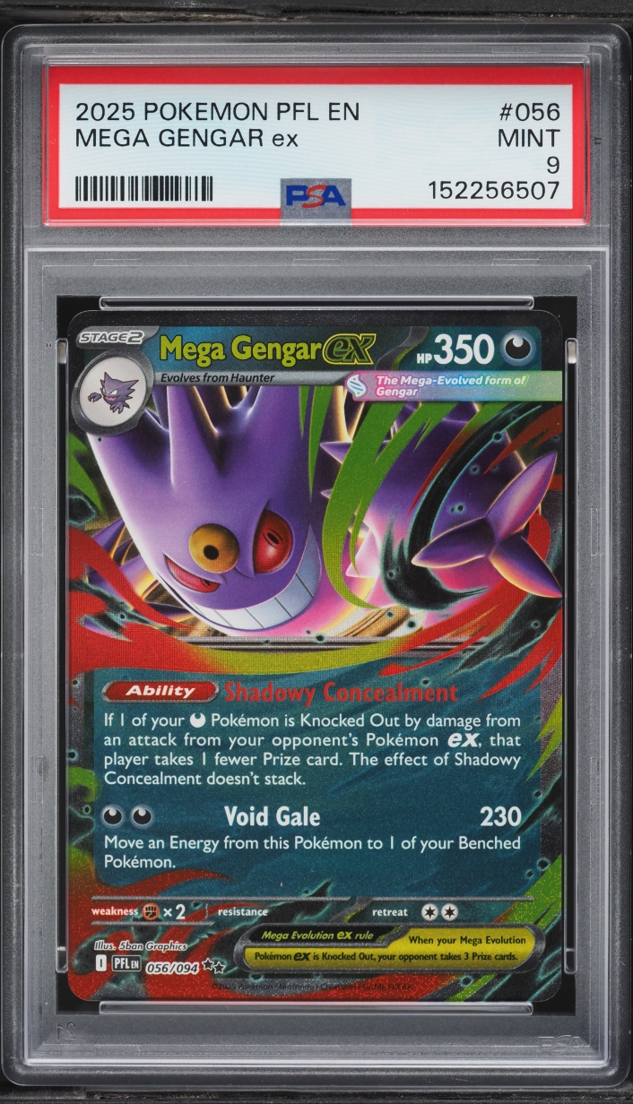 2025 Pokemon Mega Evolution Phantasmal Flames Holo Mega Gengar ex #56 PSA 9 MINT