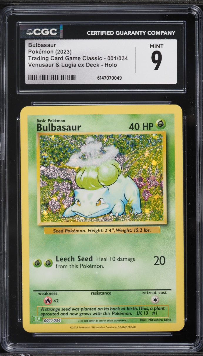 2023 Pokemon TCG Classic Collection Holo Bulbasaur #1 CGC 9 MINT