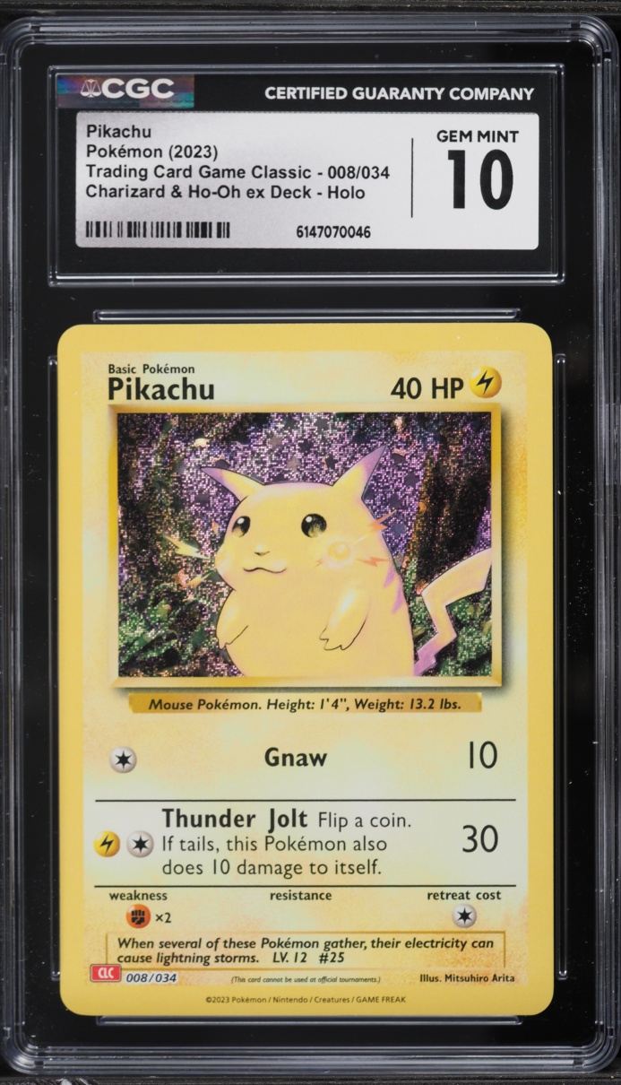 2023 Pokemon TCG Classic Collection Holo Pikachu #8 CGC 10 GEM MINT