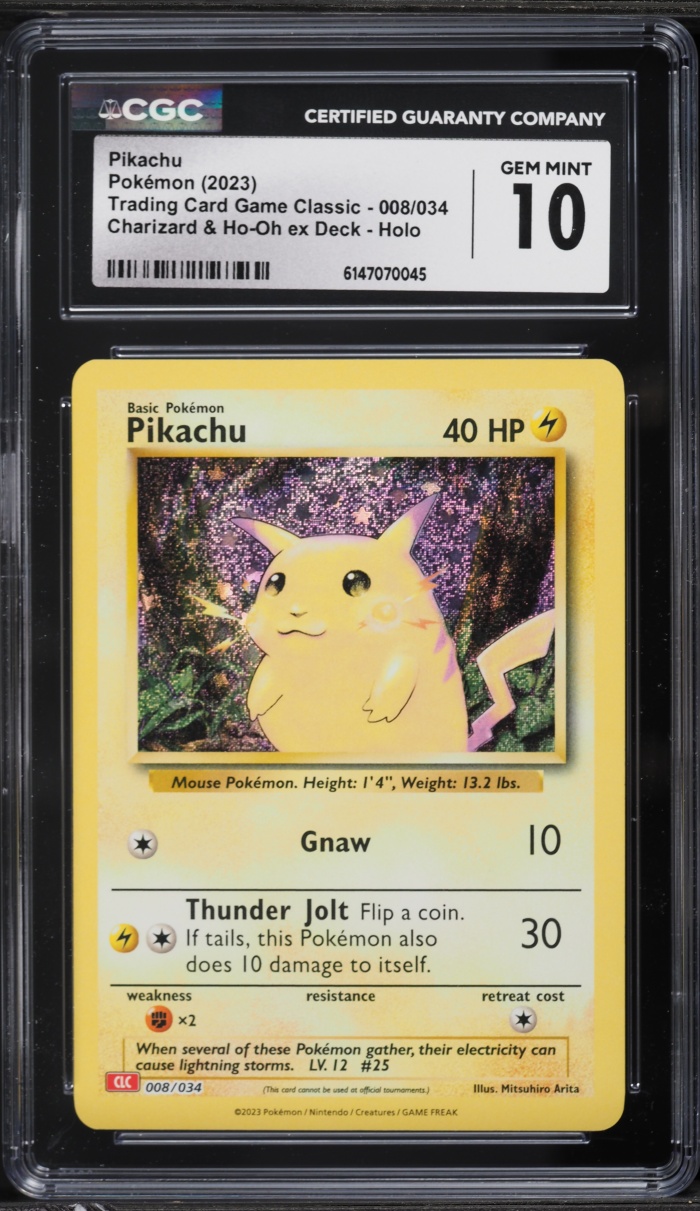 2023 Pokemon TCG Classic Collection Holo Pikachu #8 CGC 10 GEM MINT