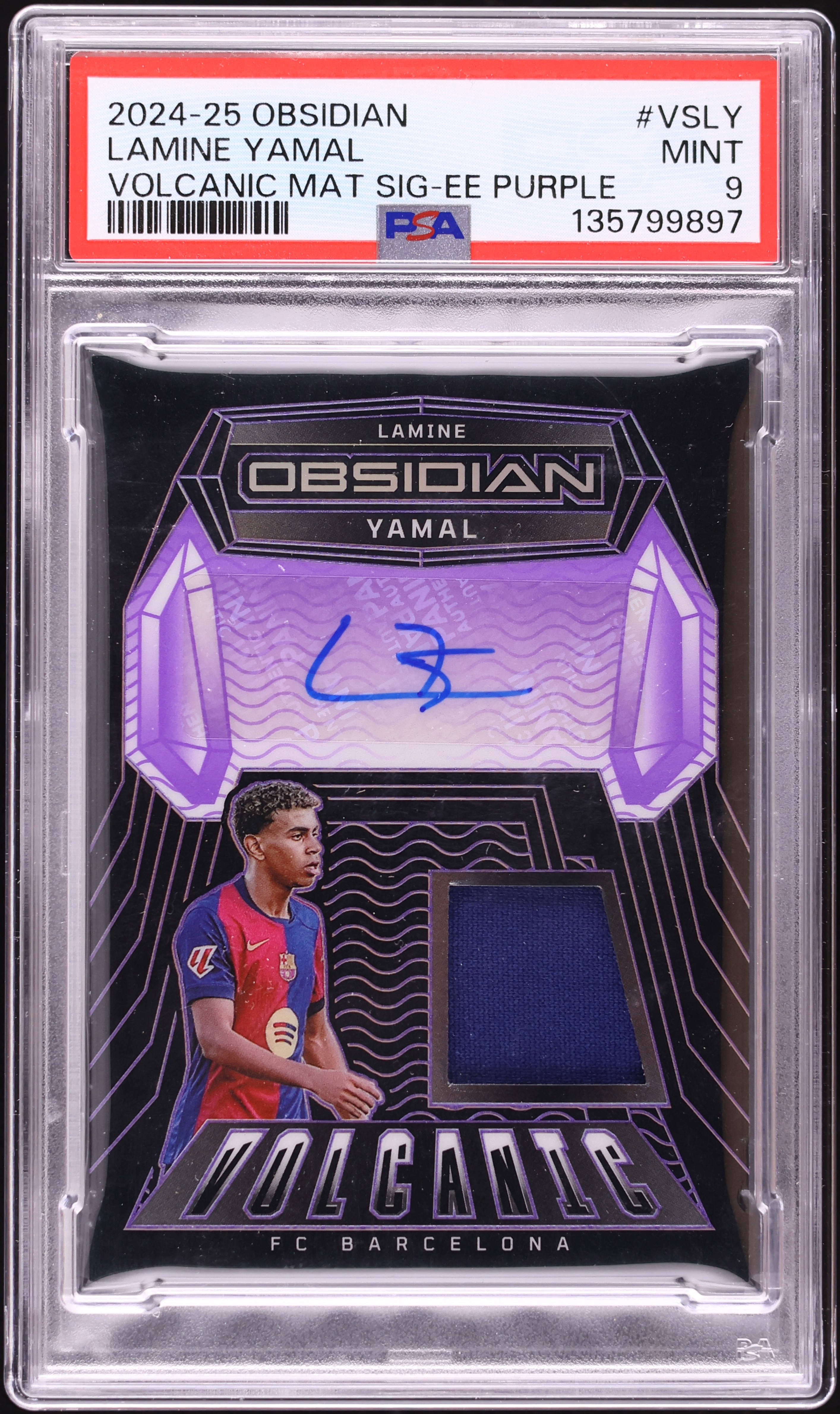 2024 Panini Obsidian Volcanic Material E/E Purple Lamine Yamal