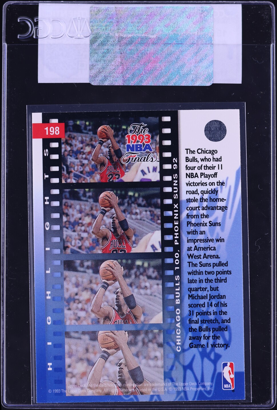 1993 Upper Deck Basketball Michael Jordan #198 CGC AUTH