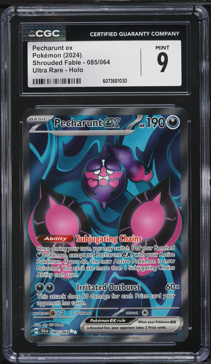 2024 Pokemon Scarlet & Violet Shrouded Fable Full Art Pecharunt ex #85 CGC 9 MINT