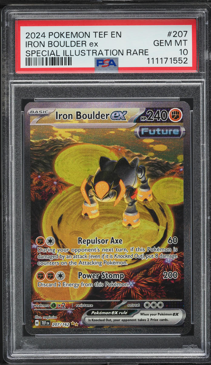 2024 Pokemon SV Temporal Forces SIR Iron Boulder EX #207 PSA 10 GEM MINT