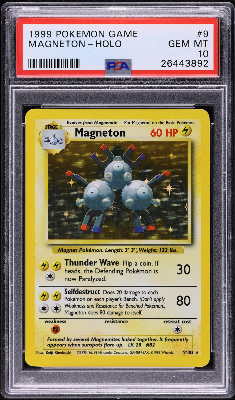 1999 Pokemon Base Set Holo Magneton #9 PSA 10 GEM MINT