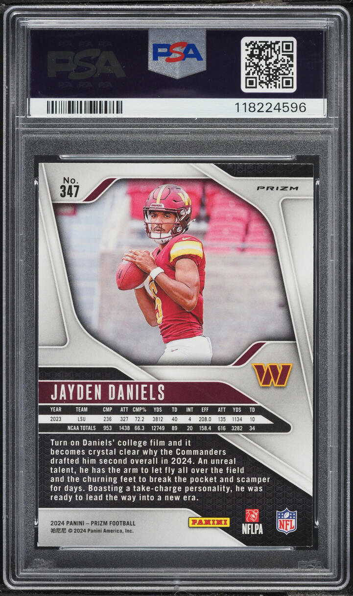 2024 Panini Prizm Blue Jayden Daniels ROOKIE #347 PSA 10 GEM MINT