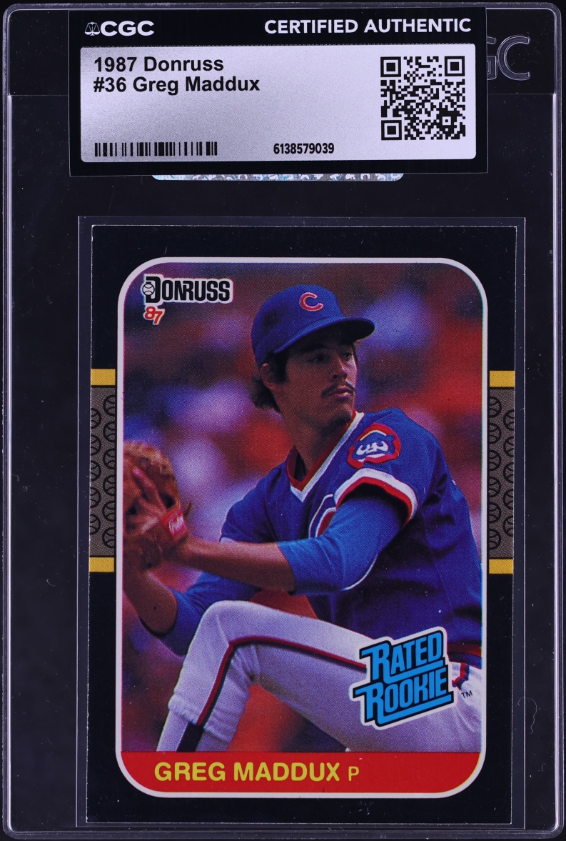 1987 Donruss Greg Maddux ROOKIE #36 CGC AUTH