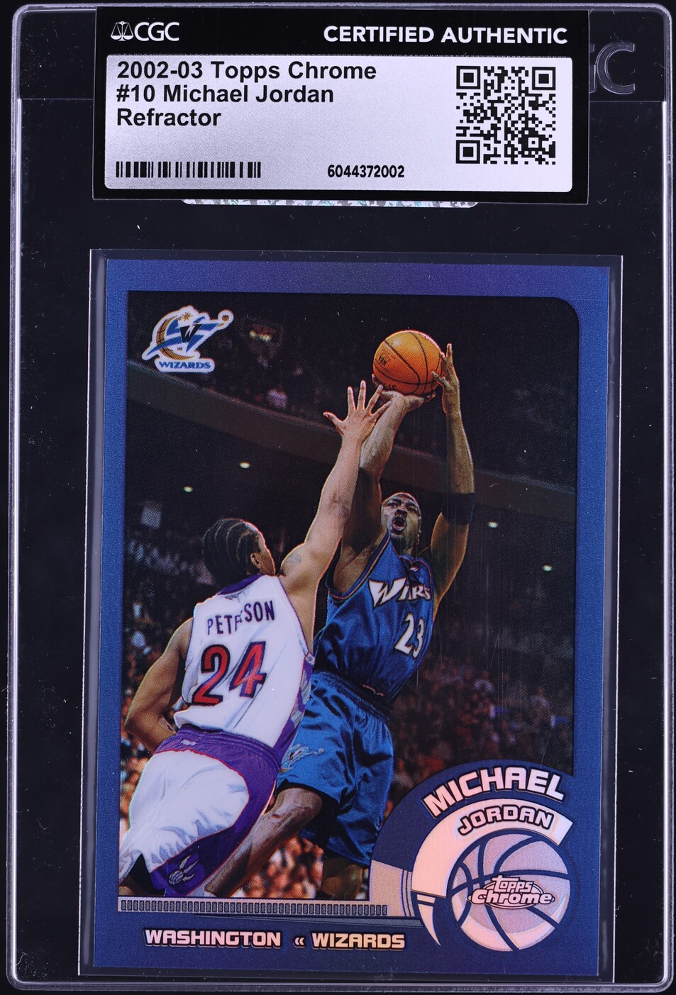 2002 Topps Chrome Refractor Michael Jordan #10 CGC AUTH