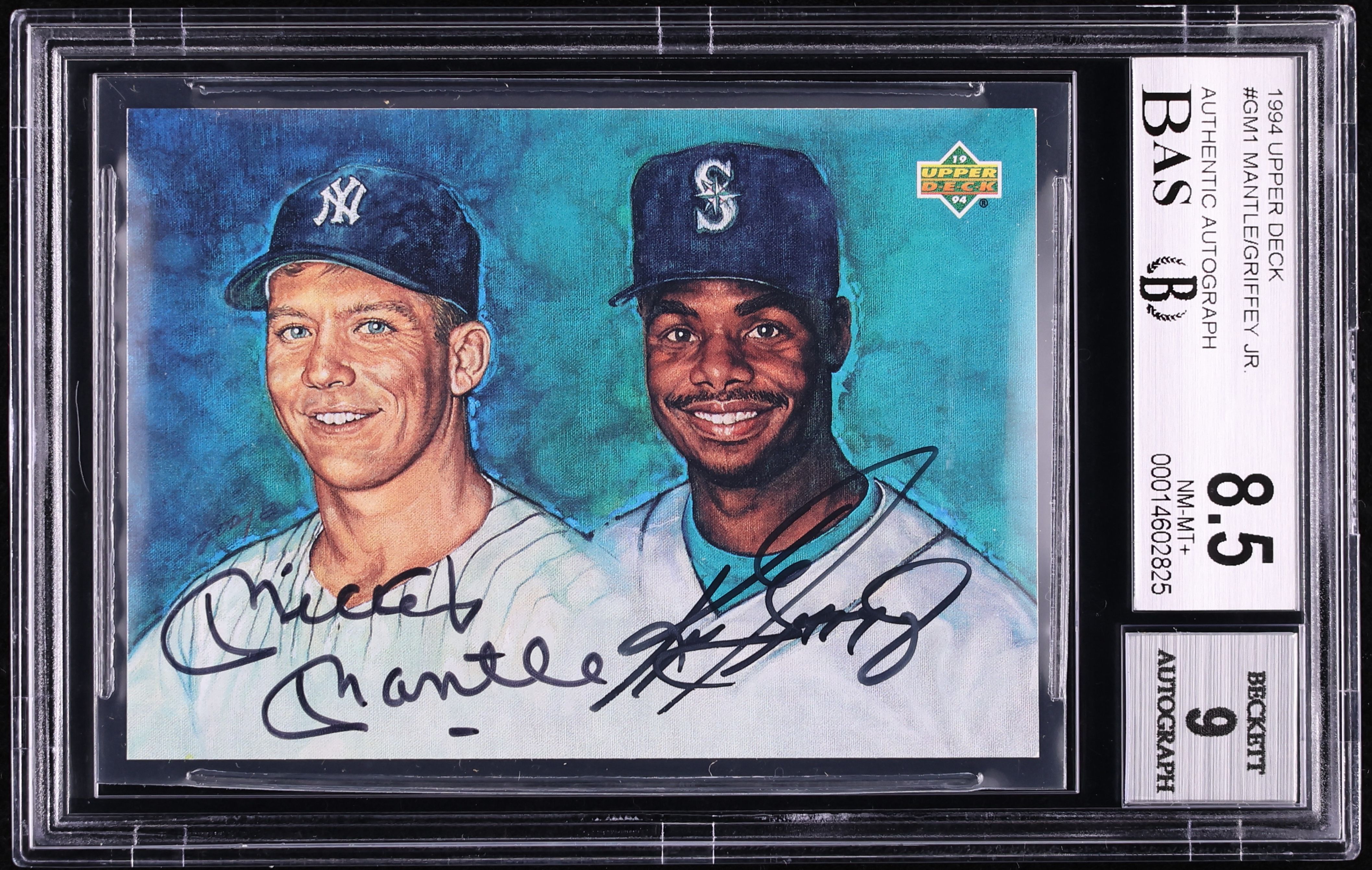 1994 Upper Deck Mickey Mantle & Ken Griffey Jr. AUTO #GM1 BAS BGS