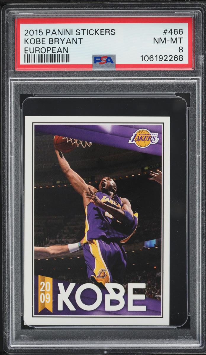 2015 Panini Stickers European Kobe Bryant #466 PSA 8 NM-MT
