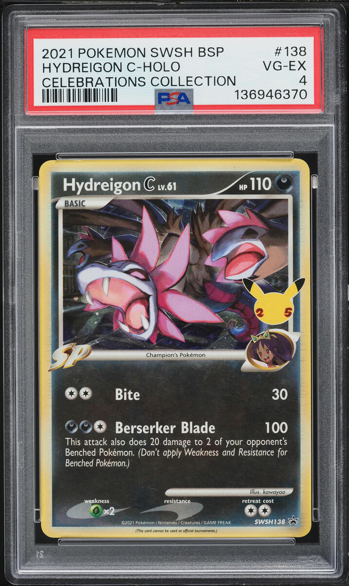 2021 Pokemon Sword & Shield Promo Celebrations Holo Hydreigon C #SWSH138 PSA 4 VGEX