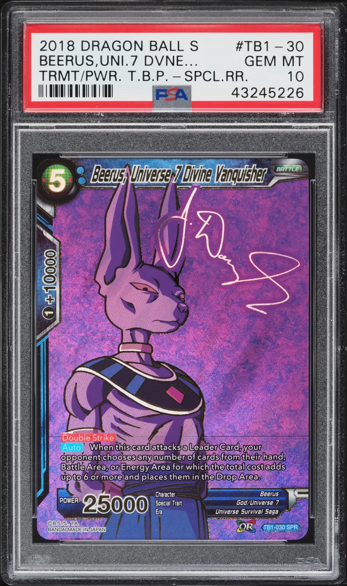 2018 Dragon Ball Super Tournament Power Beerus Universe Divine Vanquisher SPR #TB1-030 PSA 10