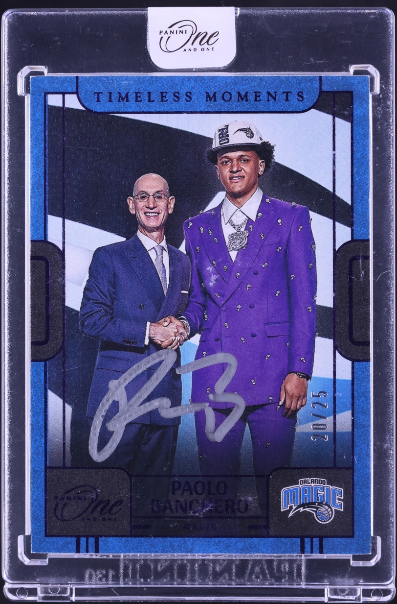 2022 Panini One And One Timeless Moments Vertical Purple Paolo Banchero ROOKIE AUTO /25 #PB5