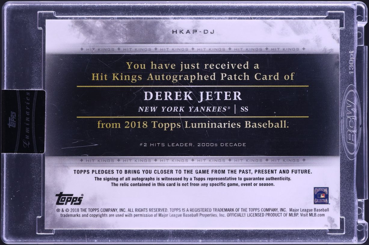 2018 Topps Luminaries Hit Kings Blue Derek Jeter AUTO JERSEY # 2/5 #HKAP-DJ