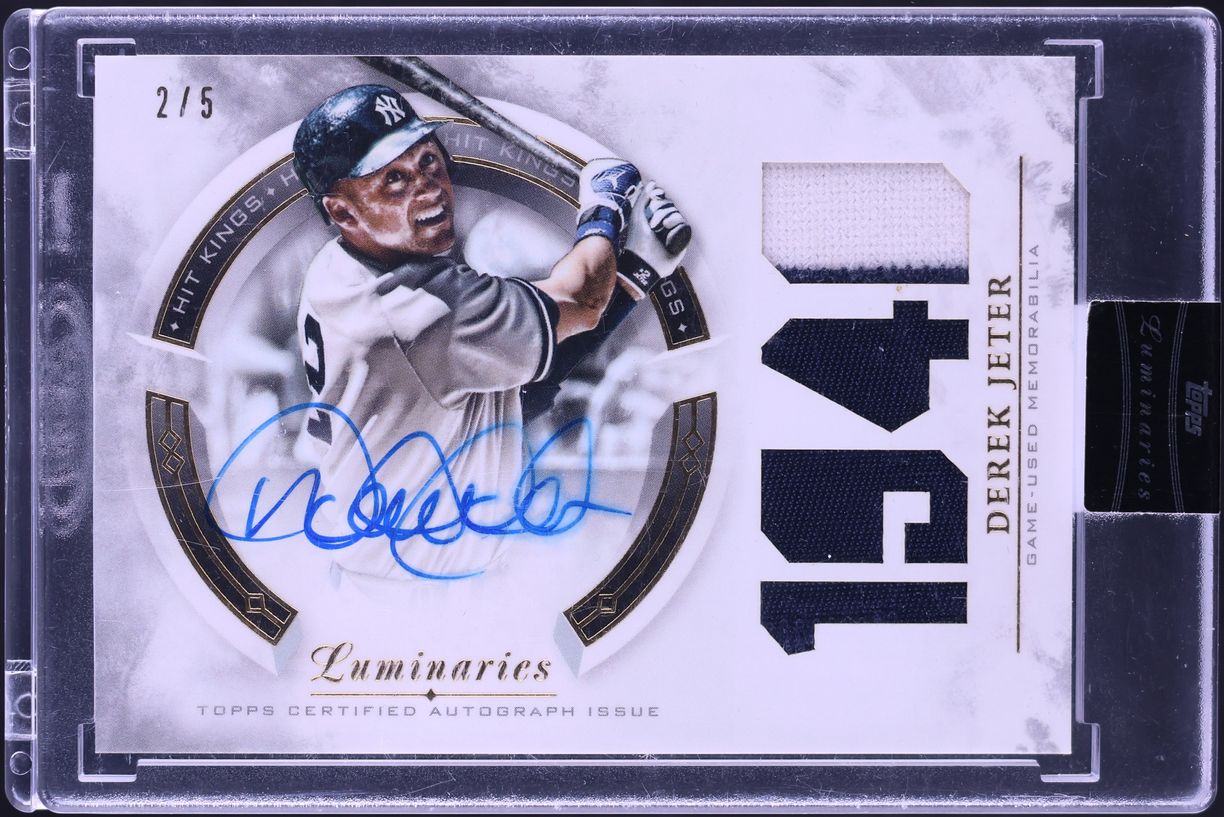 2018 Topps Luminaries Hit Kings Blue Derek Jeter AUTO JERSEY # 2/5 #HKAP-DJ