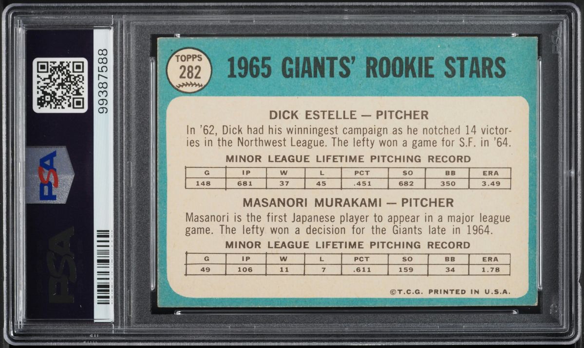 1965 Topps Masanori Murakami ROOKIE #282 PSA 5 EX