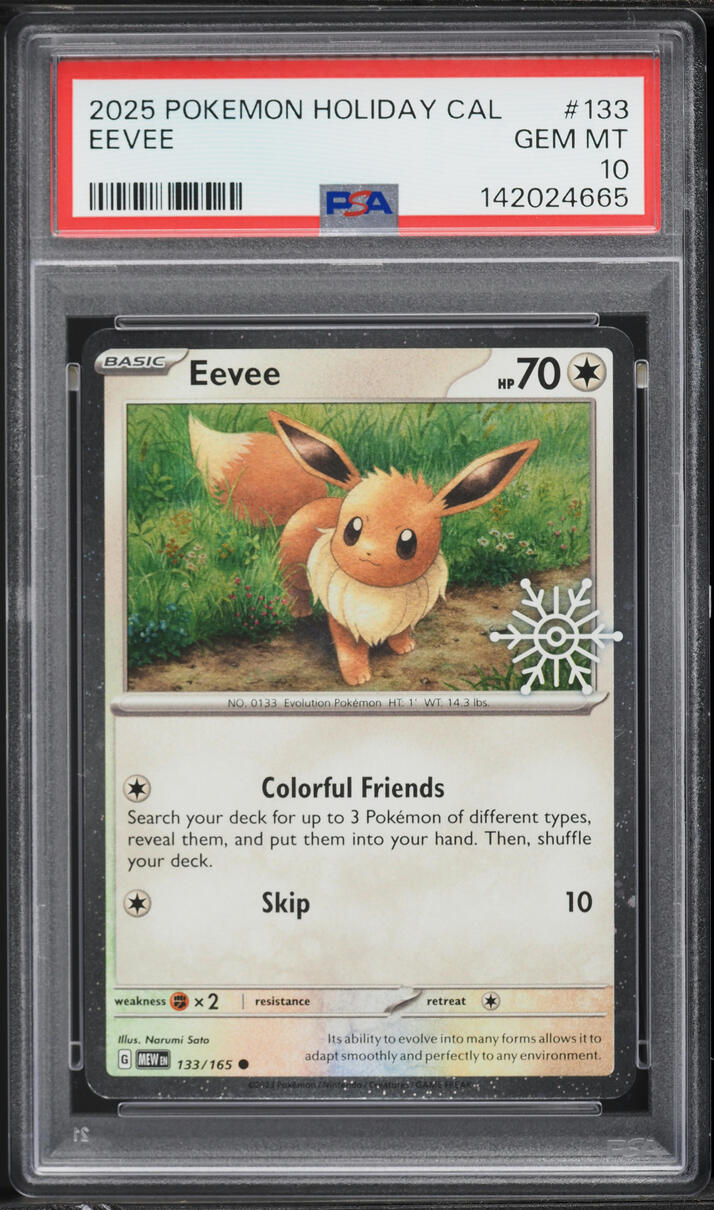 2025 Pokemon Scarlet & Violet 151 Holiday Calendar Eevee #133 PSA 10 GEM MINT