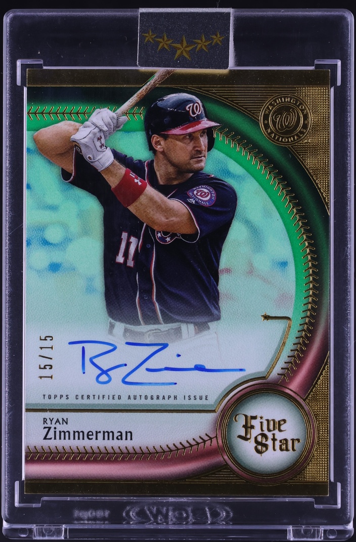 2025 Topps Five Star Green Ryan Zimmerman AUTO 15/15 #FSA-RZ