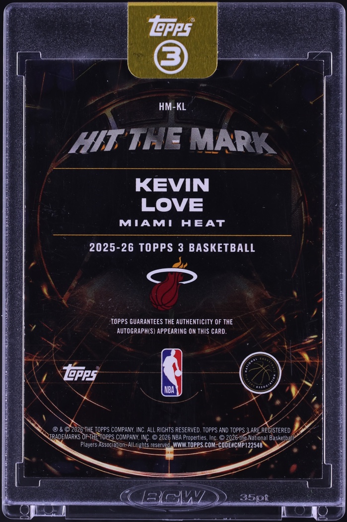 2025 Topps Three Hit The Marks Bronze Kevin Love AUTO /25 #HM-KL